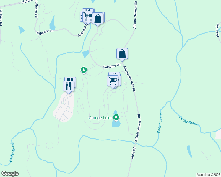 map of restaurants, bars, coffee shops, grocery stores, and more near 10636 Serenbe Lane in Palmetto