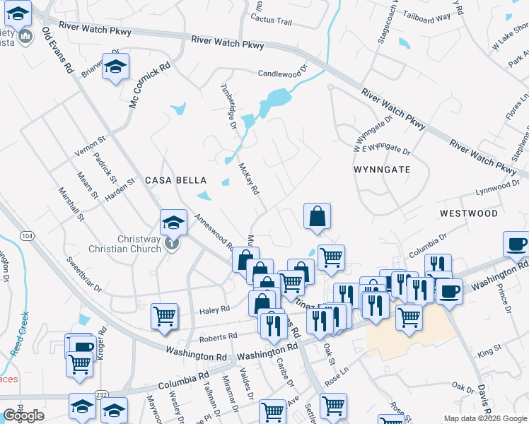 map of restaurants, bars, coffee shops, grocery stores, and more near 3700-3802 Murray Rd in Martinez