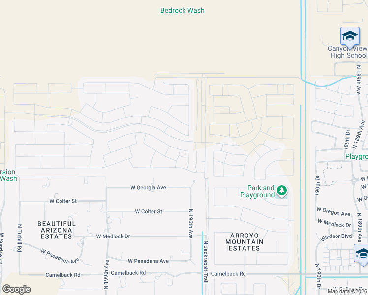 map of restaurants, bars, coffee shops, grocery stores, and more near 19546 West San Miguel Avenue in Litchfield Park