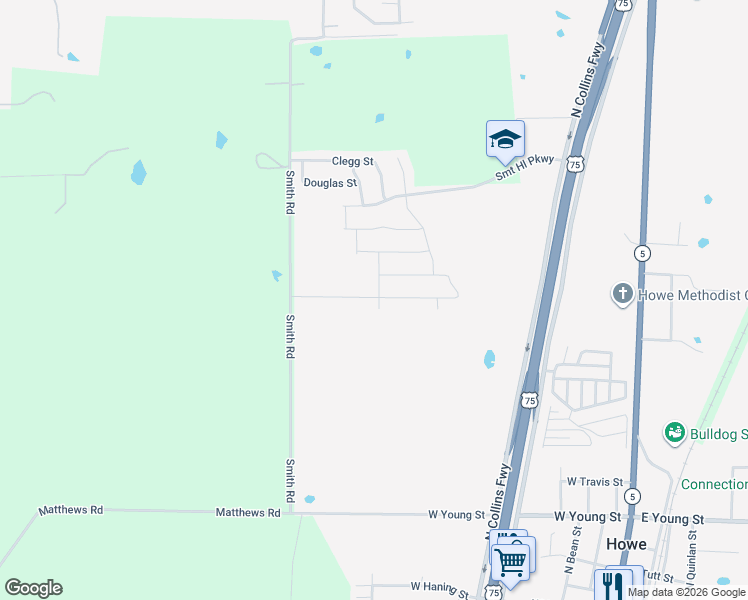 map of restaurants, bars, coffee shops, grocery stores, and more near 1420 Elliott Road in Howe