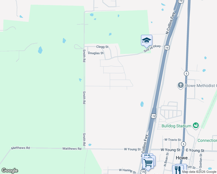 map of restaurants, bars, coffee shops, grocery stores, and more near 1420 Elliott Road in Howe