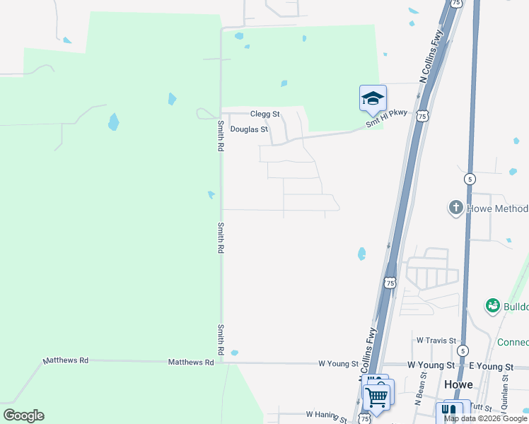 map of restaurants, bars, coffee shops, grocery stores, and more near in Howe