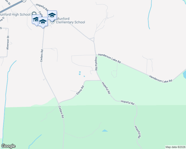 map of restaurants, bars, coffee shops, grocery stores, and more near 1030 Hopeful Road in Munford