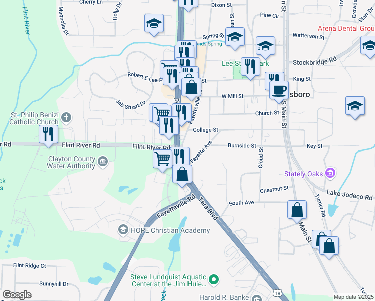 map of restaurants, bars, coffee shops, grocery stores, and more near in Jonesboro
