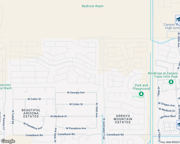 map of restaurants, bars, coffee shops, grocery stores, and more near 19546 West San Miguel Avenue in Litchfield Park