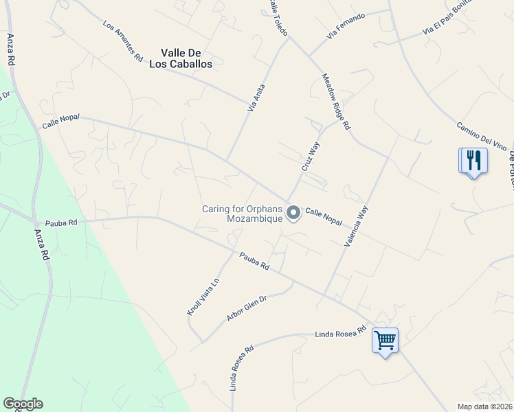 map of restaurants, bars, coffee shops, grocery stores, and more near 35715 Calle Nopal in Temecula