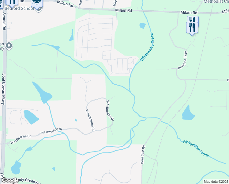 map of restaurants, bars, coffee shops, grocery stores, and more near 120 Kettering Trace in Tyrone