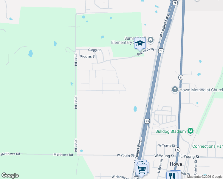 map of restaurants, bars, coffee shops, grocery stores, and more near in Howe