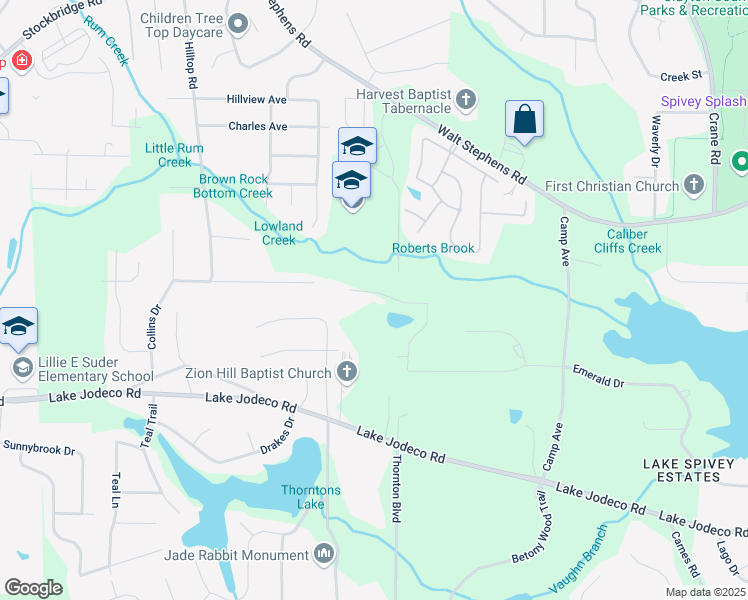 map of restaurants, bars, coffee shops, grocery stores, and more near 1785 Emerald Drive in Jonesboro
