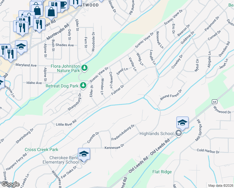 map of restaurants, bars, coffee shops, grocery stores, and more near 4937 Fulmar Drive in Irondale