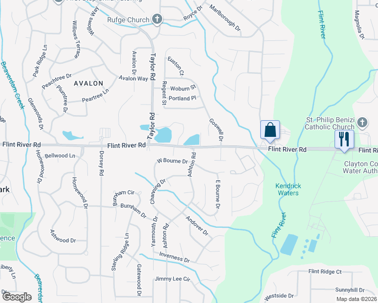 map of restaurants, bars, coffee shops, grocery stores, and more near 8718 West Bourne Drive in Jonesboro