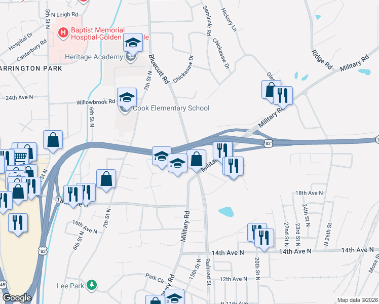 map of restaurants, bars, coffee shops, grocery stores, and more near 3499 Bluecutt Road in Columbus
