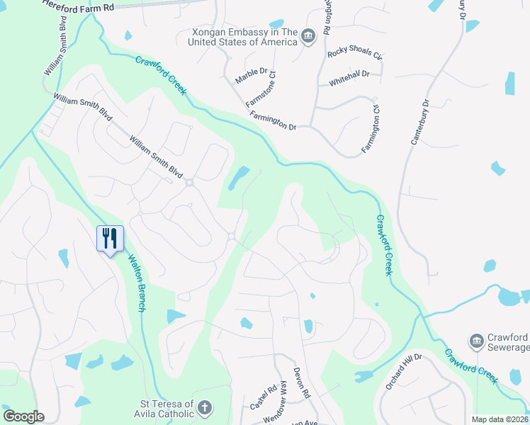 map of restaurants, bars, coffee shops, grocery stores, and more near 236 North Old Belair Road in Grovetown