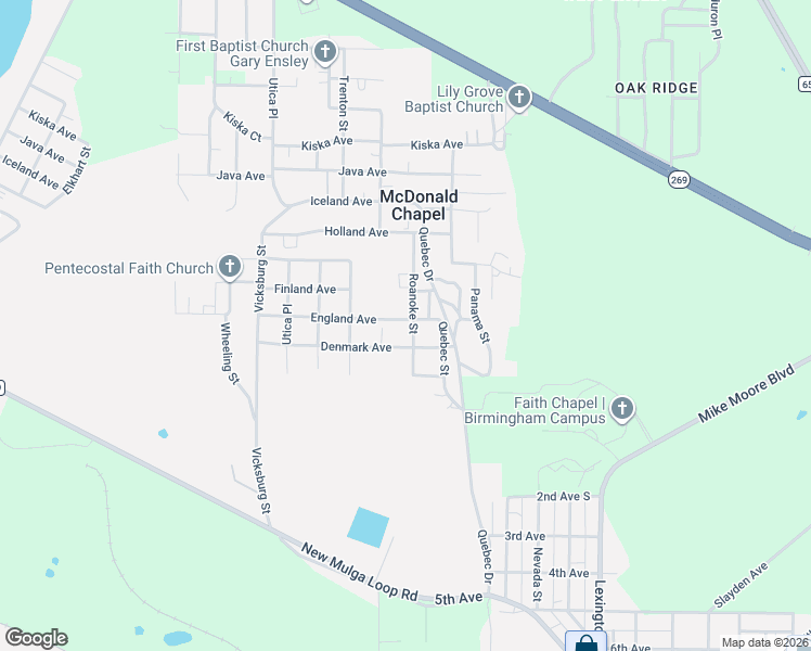 map of restaurants, bars, coffee shops, grocery stores, and more near 412 Roanoke Street in Birmingham