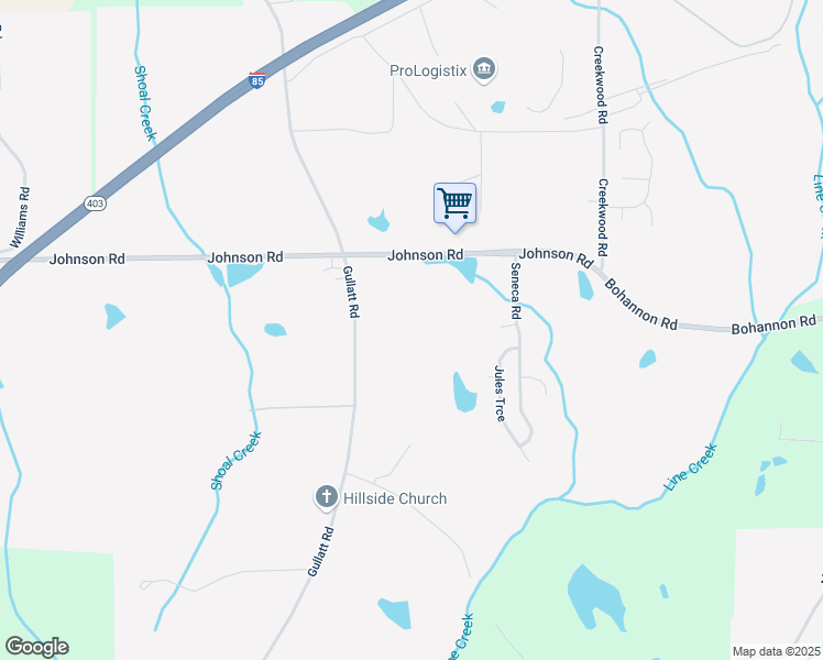map of restaurants, bars, coffee shops, grocery stores, and more near 6790 Johnson Road in Palmetto