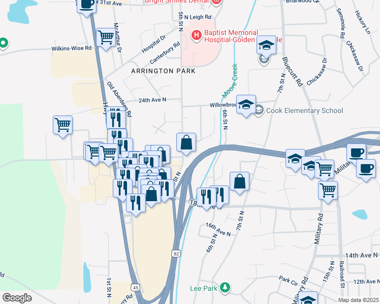 map of restaurants, bars, coffee shops, grocery stores, and more near 1928 North 5th Street in Columbus