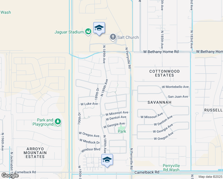 map of restaurants, bars, coffee shops, grocery stores, and more near 18812 West San Juan Avenue in Litchfield Park