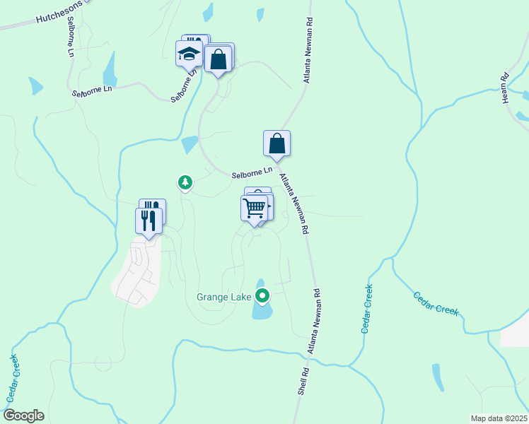 map of restaurants, bars, coffee shops, grocery stores, and more near 118 Gainey Lane in Palmetto