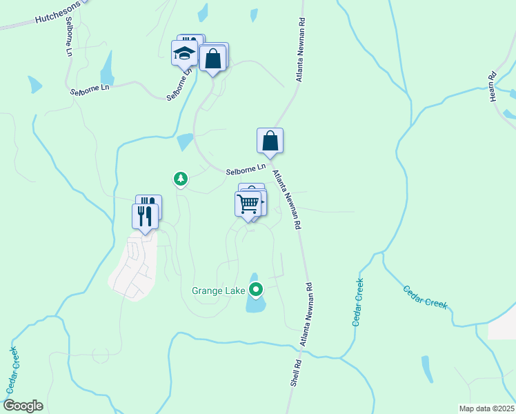 map of restaurants, bars, coffee shops, grocery stores, and more near 118 Gainey Lane in Palmetto