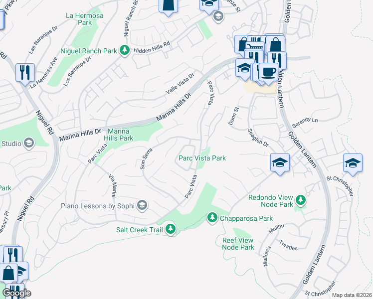 map of restaurants, bars, coffee shops, grocery stores, and more near 4 Alsace in Laguna Niguel