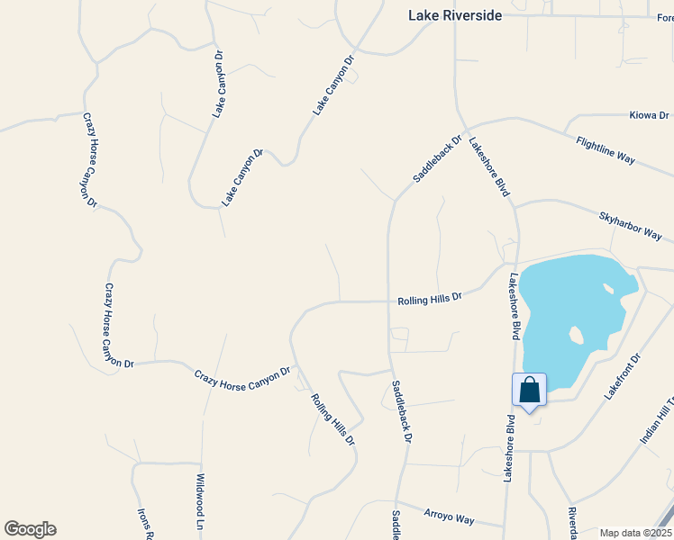 map of restaurants, bars, coffee shops, grocery stores, and more near Mountain Springs Court in Lake Riverside