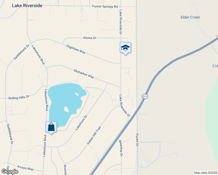 map of restaurants, bars, coffee shops, grocery stores, and more near in Lake Riverside
