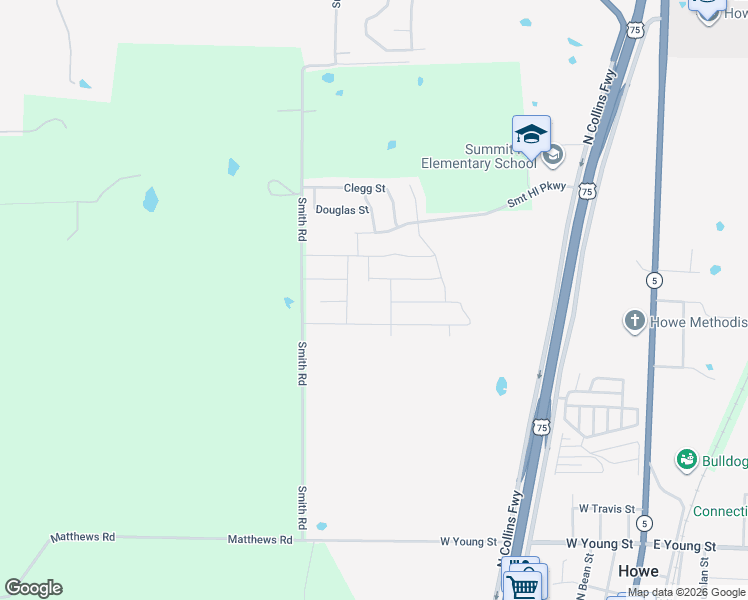 map of restaurants, bars, coffee shops, grocery stores, and more near 1712 Summit Hill Parkway in Howe