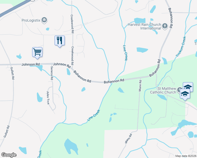 map of restaurants, bars, coffee shops, grocery stores, and more near 8565 Bohannon Road in Palmetto