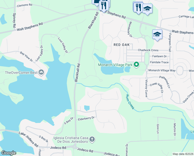 map of restaurants, bars, coffee shops, grocery stores, and more near 100 Hartland Circle in Stockbridge