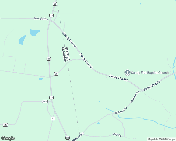 map of restaurants, bars, coffee shops, grocery stores, and more near 1810 Sandy Flat Road in Bowdon