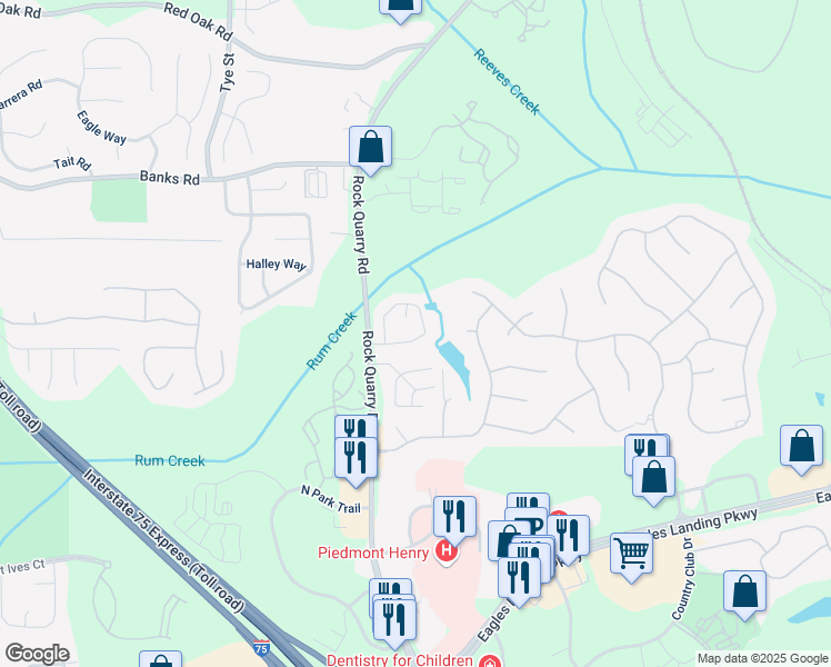 map of restaurants, bars, coffee shops, grocery stores, and more near 134 Garden Walk in Stockbridge