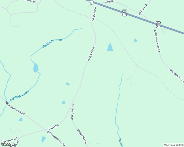 map of restaurants, bars, coffee shops, grocery stores, and more near 360 Happy Hill Road in Carrollton