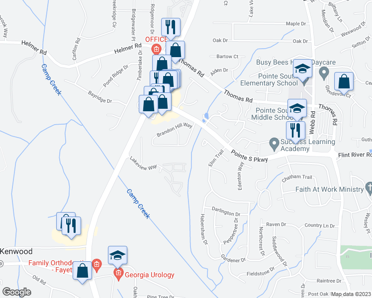map of restaurants, bars, coffee shops, grocery stores, and more near 938 Brandon Hill Way in Jonesboro
