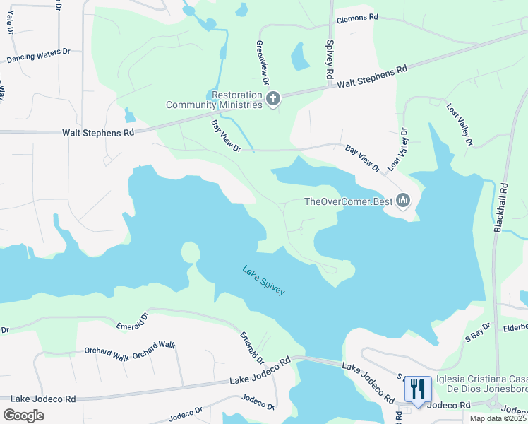 map of restaurants, bars, coffee shops, grocery stores, and more near 3085 Lake Park Drive in Jonesboro