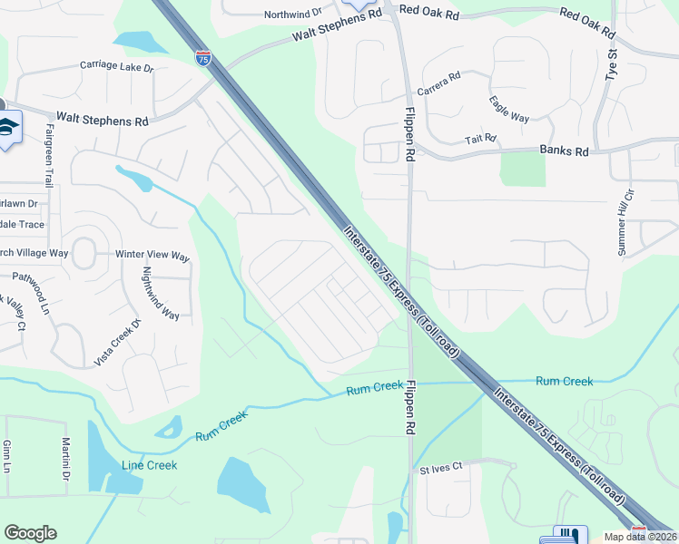 map of restaurants, bars, coffee shops, grocery stores, and more near 1007 Flippen Road in Stockbridge