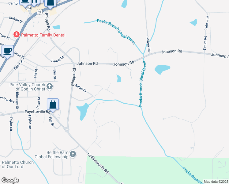 map of restaurants, bars, coffee shops, grocery stores, and more near 237 Greensprings Drive in Palmetto