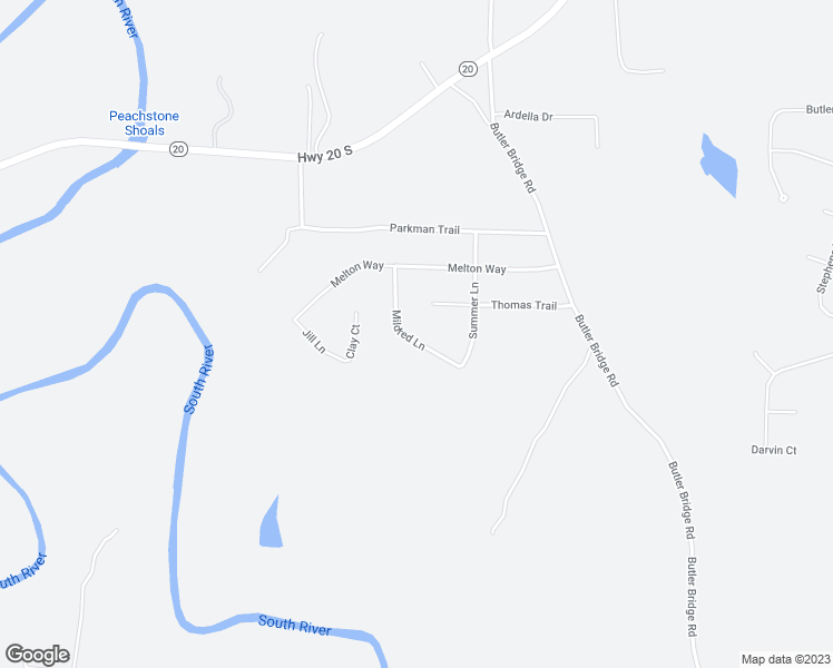 map of restaurants, bars, coffee shops, grocery stores, and more near 105 Mildred Lane in Covington