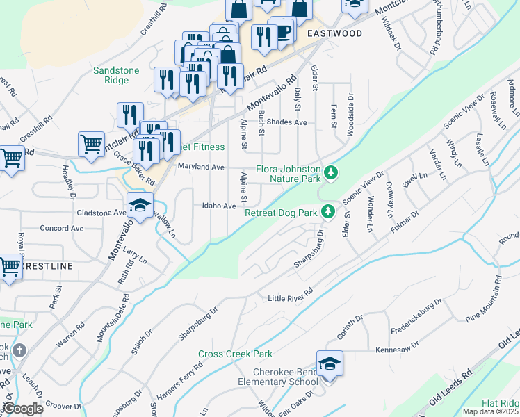 map of restaurants, bars, coffee shops, grocery stores, and more near 4745 Idaho Ave in Irondale