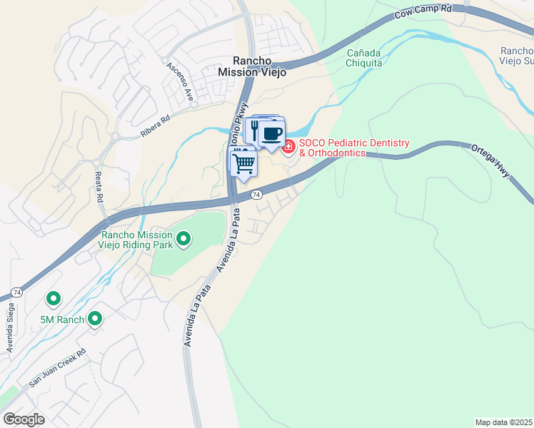 map of restaurants, bars, coffee shops, grocery stores, and more near 1631 Gateway Place in Mission Viejo