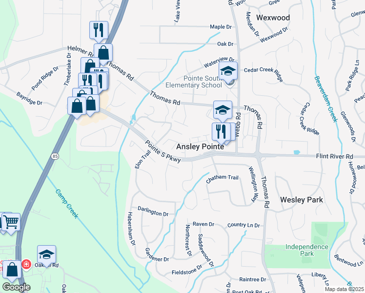 map of restaurants, bars, coffee shops, grocery stores, and more near 742 Redland Dr in Jonesboro