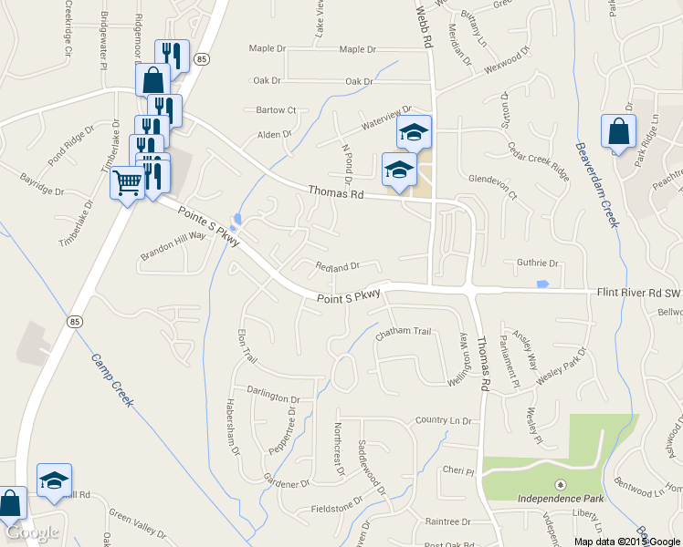 map of restaurants, bars, coffee shops, grocery stores, and more near 8686 Ansley Drive in Jonesboro