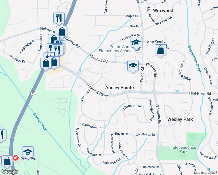 map of restaurants, bars, coffee shops, grocery stores, and more near 742 Redland Drive in Jonesboro