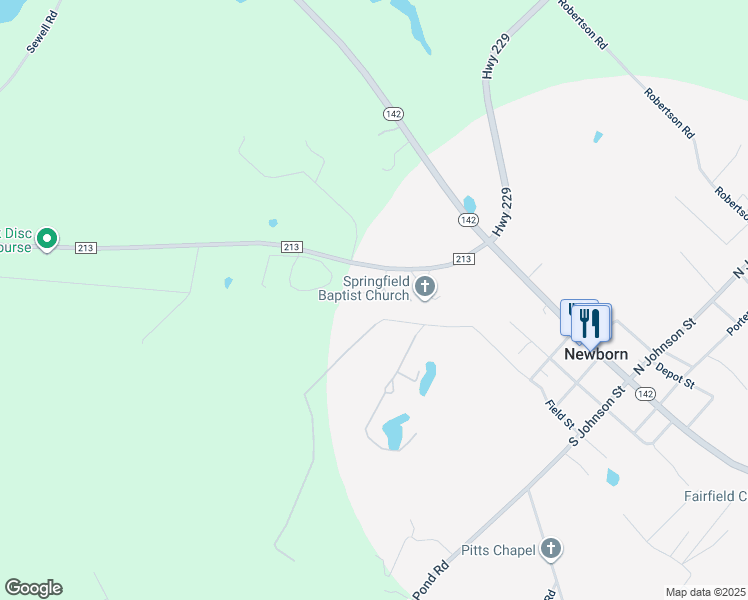 map of restaurants, bars, coffee shops, grocery stores, and more near 112 Hilltop Drive in Newborn