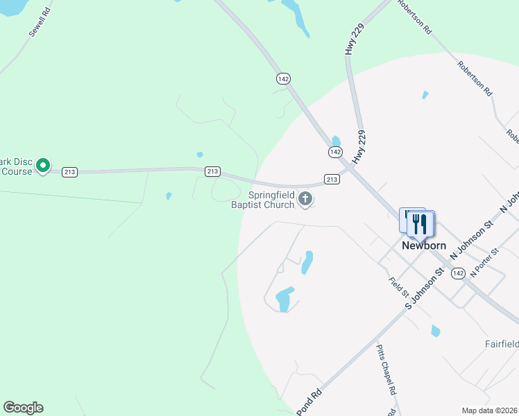 map of restaurants, bars, coffee shops, grocery stores, and more near 118 Hilltop Drive in Newborn