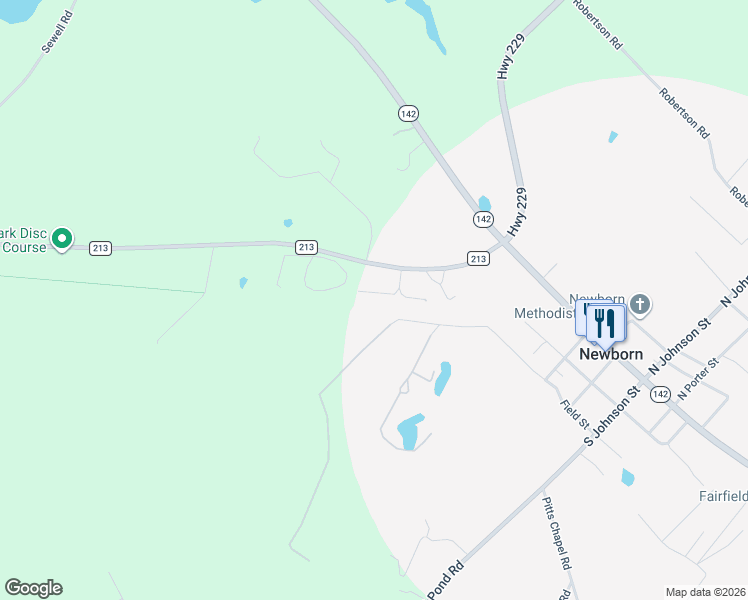 map of restaurants, bars, coffee shops, grocery stores, and more near 118 Hilltop Drive in Newborn