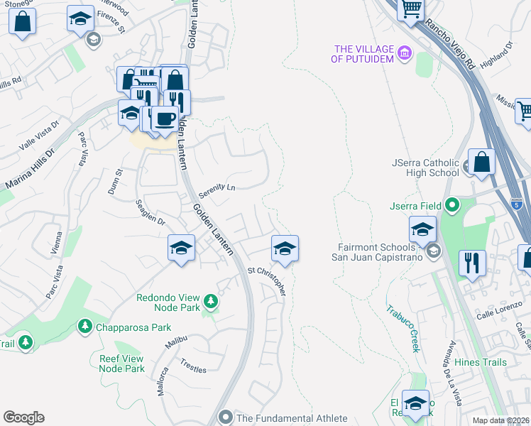 map of restaurants, bars, coffee shops, grocery stores, and more near 5 Saint Croix in Laguna Niguel