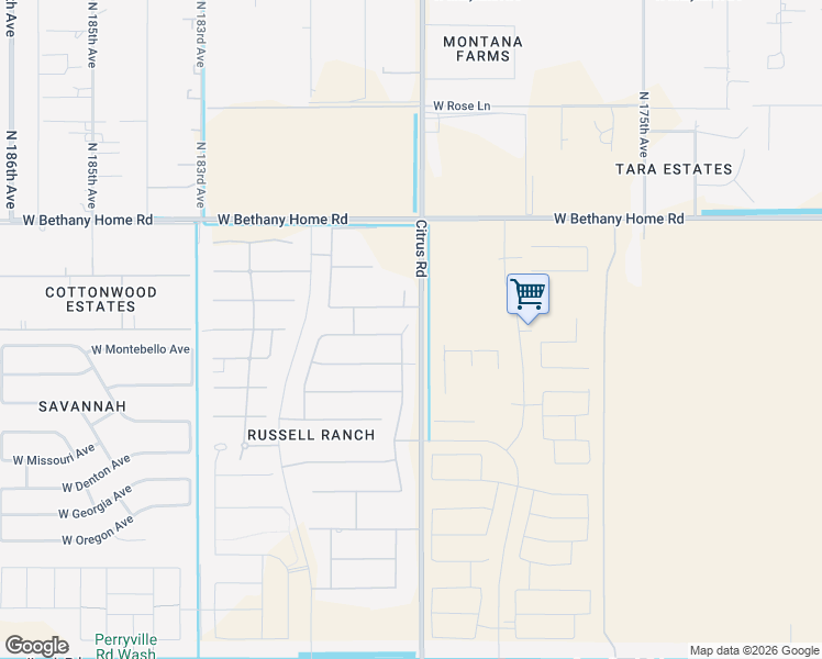 map of restaurants, bars, coffee shops, grocery stores, and more near 5713 North 179th Drive in Litchfield Park