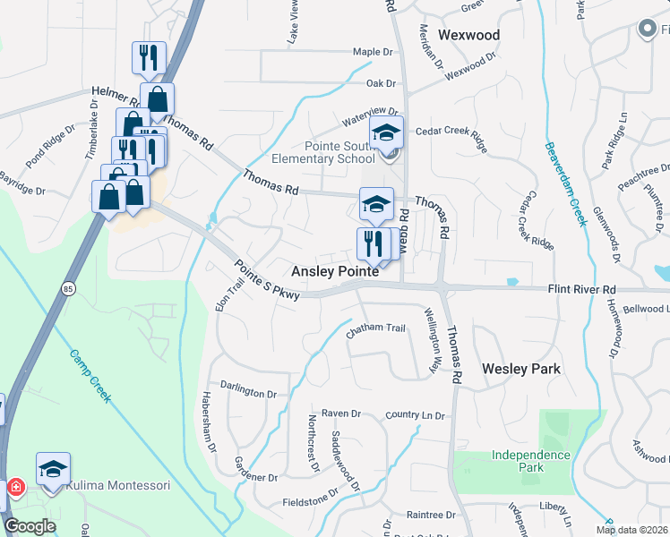 map of restaurants, bars, coffee shops, grocery stores, and more near 708 Redland Drive in Jonesboro