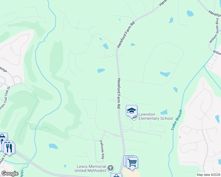 map of restaurants, bars, coffee shops, grocery stores, and more near 5381 Hereford Farm Road in Evans