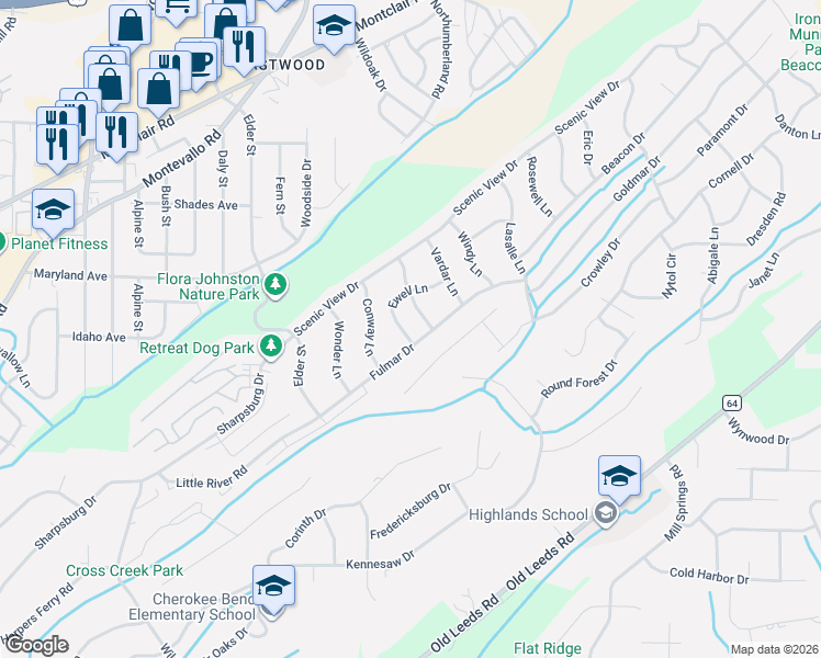 map of restaurants, bars, coffee shops, grocery stores, and more near 5009 Ewell Lane in Irondale